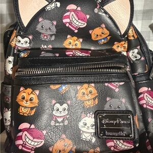 Loungefly Black Mini Backpack with Orange, Pink Aristocats Prints